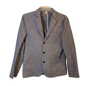Merona Men's Heather Blue Cotton Sport Coat Blazer Jacket Size 38R Cool Summer